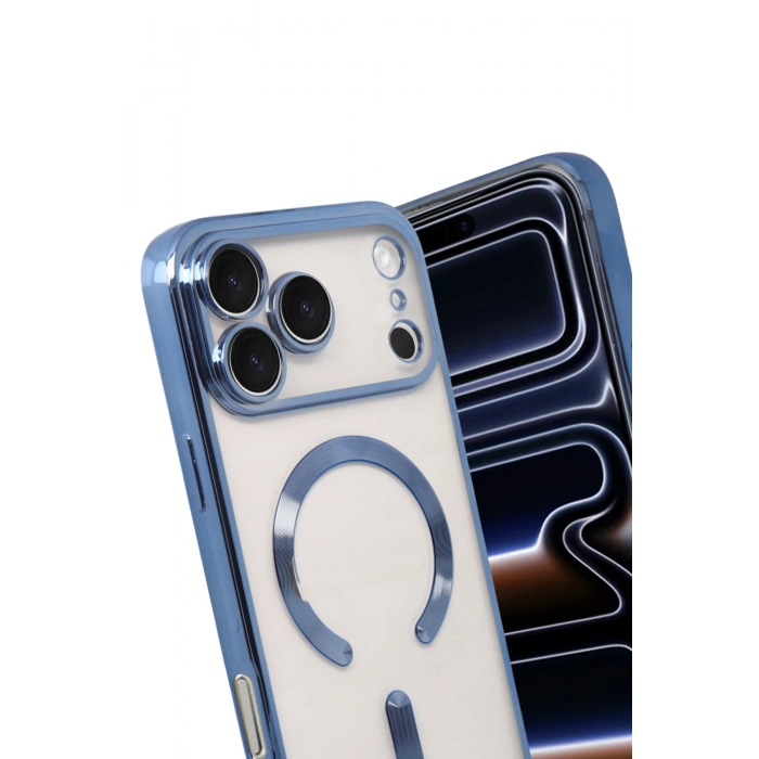 HarmonyAura Apple iPhone 17 Pro Max Kross Magneticsafe Kapak - Sierra Blue