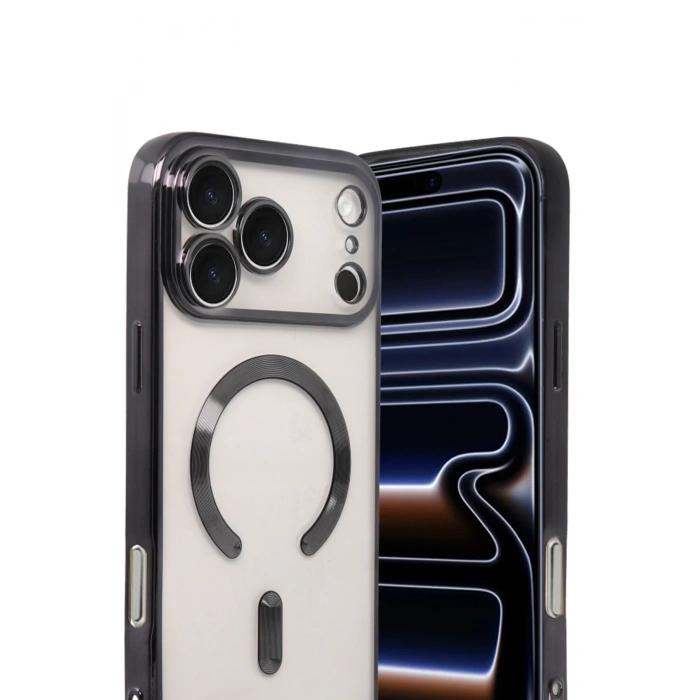 HarmonyAura Apple iPhone 17 Pro Max Kross Magneticsafe Kapak - Siyah