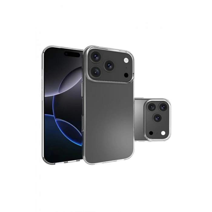 HarmonyAura Apple iPhone 17 Pro Max Lüx Şeffaf Silikon - Şeffaf