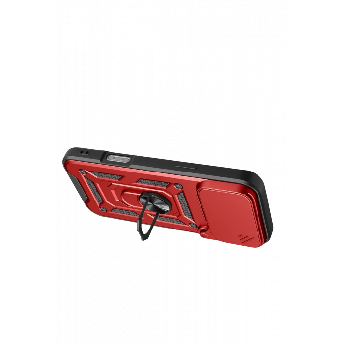 HarmonyAura Apple iPhone 17 Pro Max Pars Lens Yüzüklü Silikon - Kırmızı