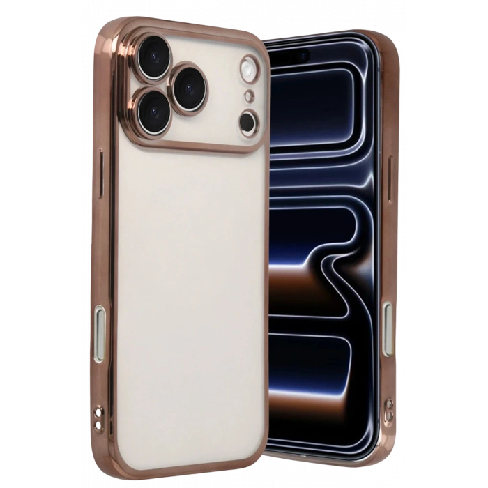 HarmonyAura Apple iPhone 17 Pro Max Razer Lensli Silikon - Çöl Titanyum