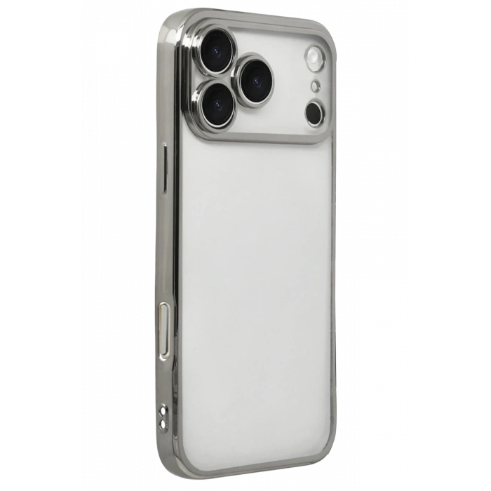 HarmonyAura Apple iPhone 17 Pro Max Razer Lensli Silikon - Gümüş