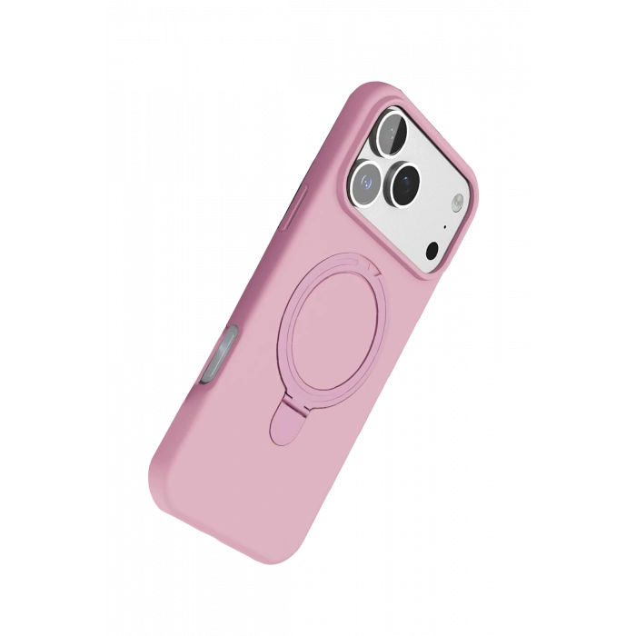 HarmonyAura Apple iPhone 17 Pro Max Regal Magsafe Standlı Kapak - Açık Pembe