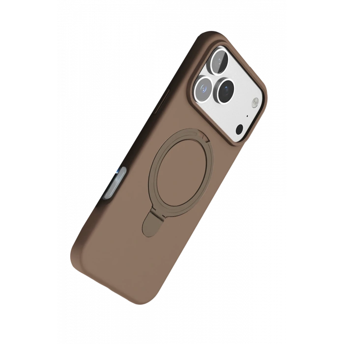 HarmonyAura Apple iPhone 17 Pro Max Regal Magsafe Standlı Kapak - Çöl Titanyum