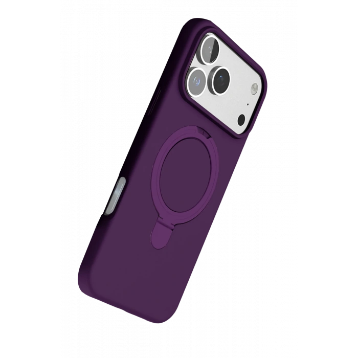 HarmonyAura Apple iPhone 17 Pro Max Regal Magsafe Standlı Kapak - Derin Mor