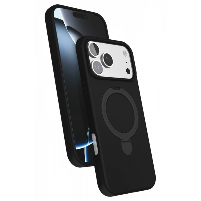HarmonyAura Apple iPhone 17 Pro Max Regal Magsafe Standlı Kapak - Siyah