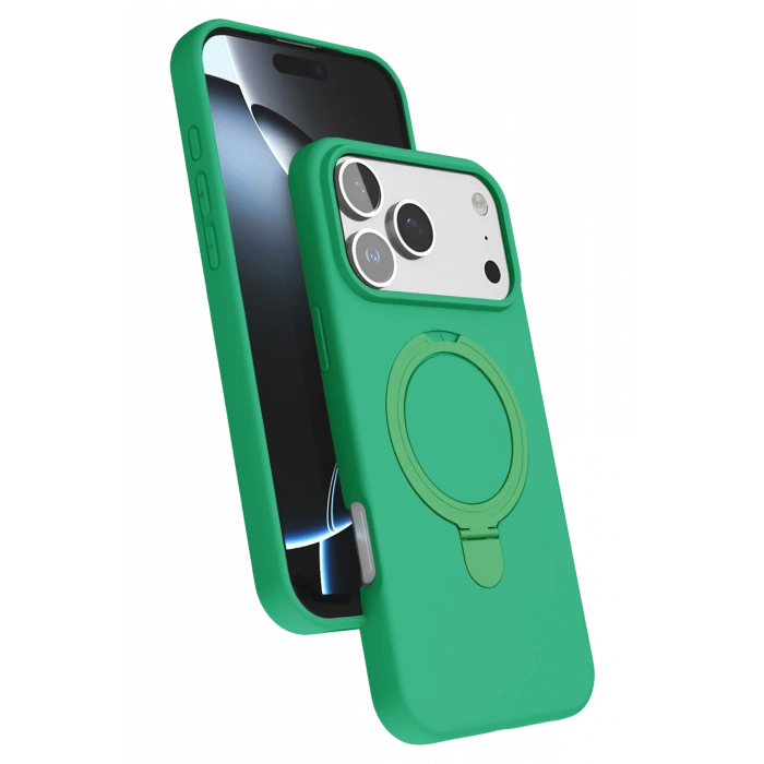 HarmonyAura Apple iPhone 17 Pro Max Regal Magsafe Standlı Kapak - Yeşil