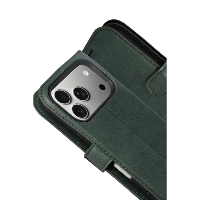 HarmonyAura Apple iPhone 17 Pro Max Trend S Plus Kapaklı Kılıf - Yeşil