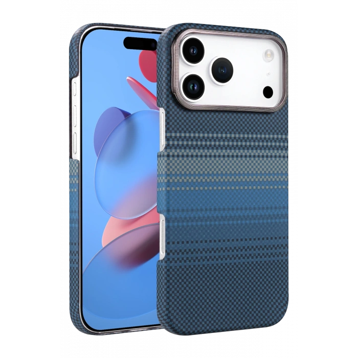 HarmonyAura Apple iPhone 17 Pro Max Vega Magsafe Kapak - Mavi