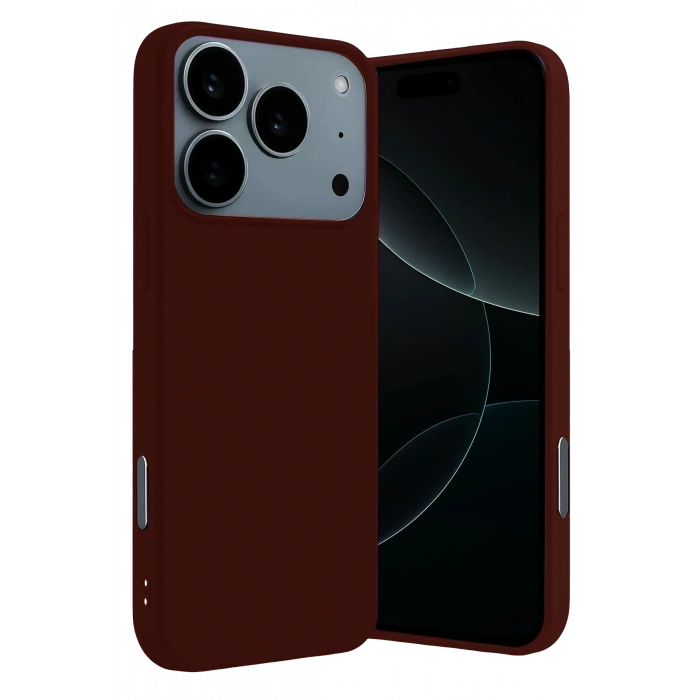 HarmonyAura Apple iPhone 17 Pro Nano içi Kadife Silikon - Bordo