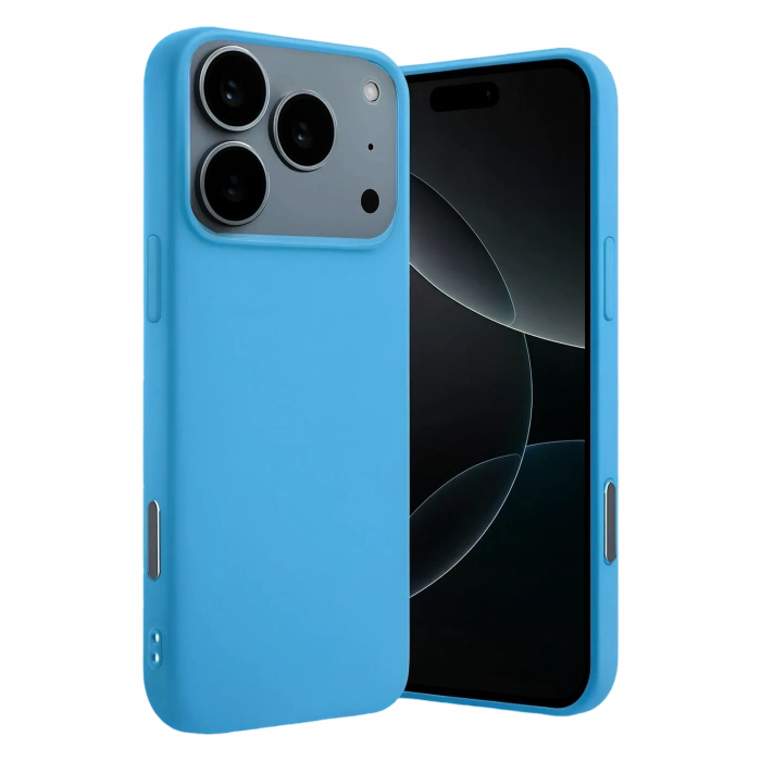 HarmonyAura Apple iPhone 17 Pro Nano içi Kadife Silikon - Mavi