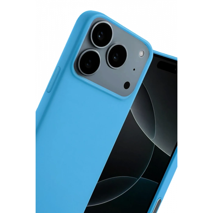 HarmonyAura Apple iPhone 17 Pro Nano içi Kadife Silikon - Mavi