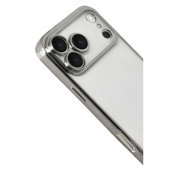 HarmonyAura Apple iPhone 17 Pro Razer Lensli Silikon - Gümüş