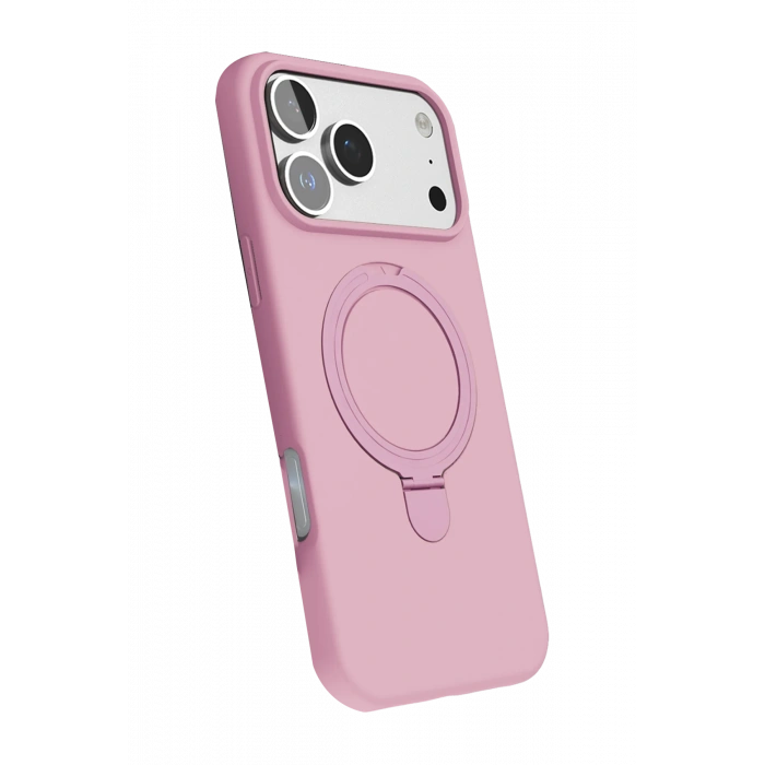 HarmonyAura Apple iPhone 17 Pro Regal Magsafe Standlı Kapak - Açık Pembe