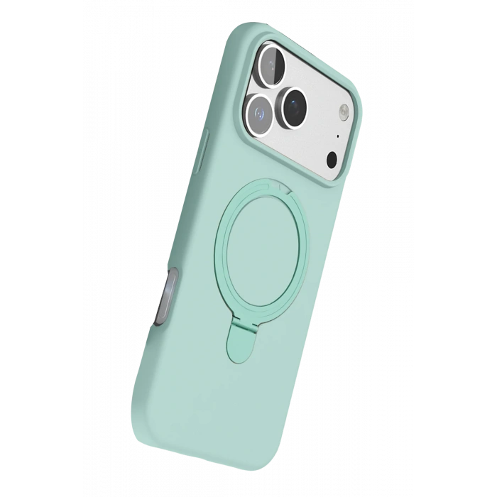 HarmonyAura Apple iPhone 17 Pro Regal Magsafe Standlı Kapak - Su Yeşili