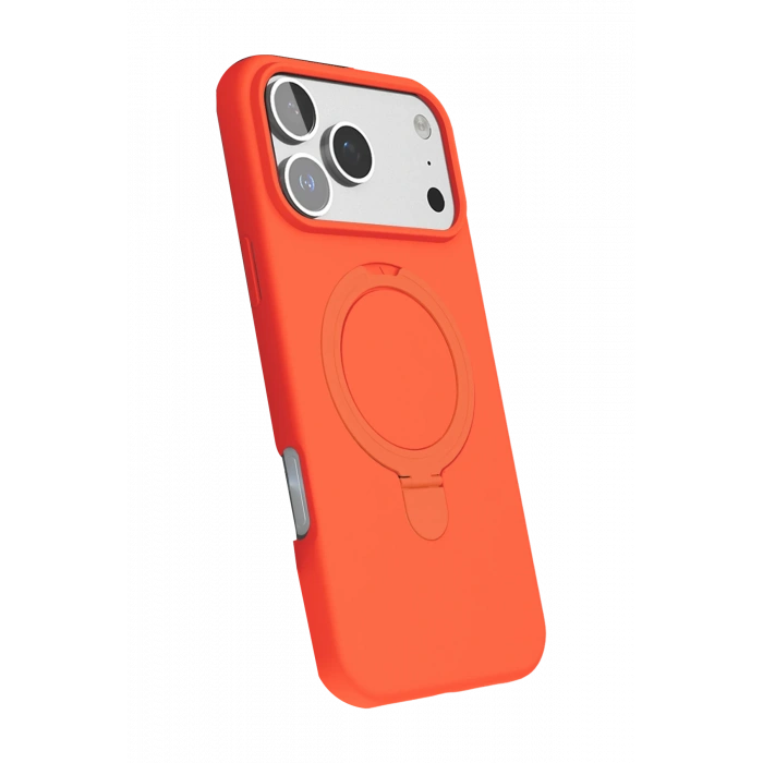 HarmonyAura Apple iPhone 17 Pro Regal Magsafe Standlı Kapak - Turuncu