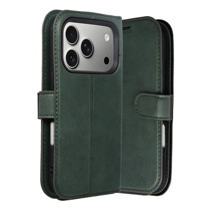 HarmonyAura Apple iPhone 17 Pro Trend S Plus Kapaklı Kılıf - Yeşil