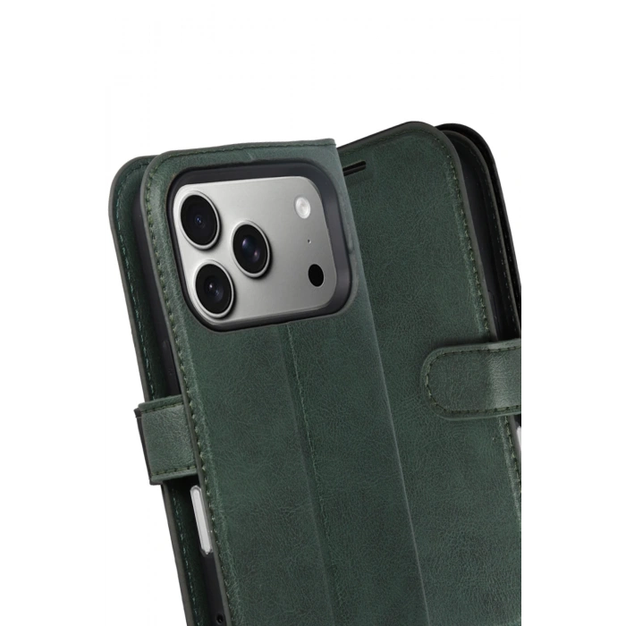 HarmonyAura Apple iPhone 17 Pro Trend S Plus Kapaklı Kılıf - Yeşil