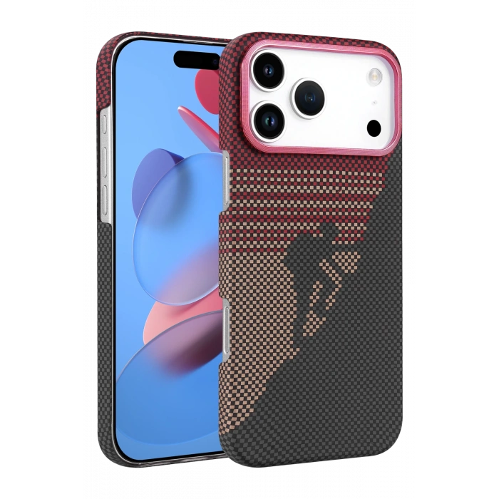 HarmonyAura Apple iPhone 17 Pro Vega Magsafe Kapak - Kırmızı