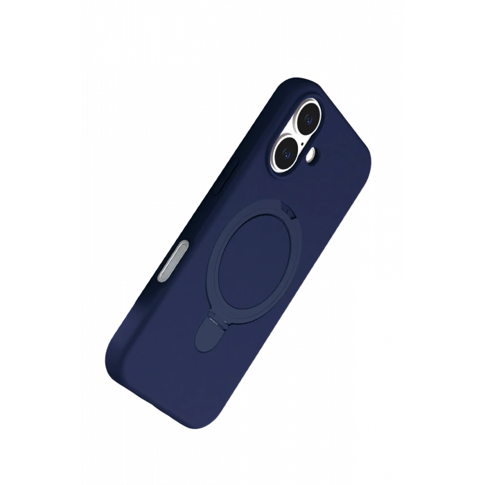 HarmonyAura Apple iPhone 17 Regal Magsafe Standlı Kapak - Lacivert