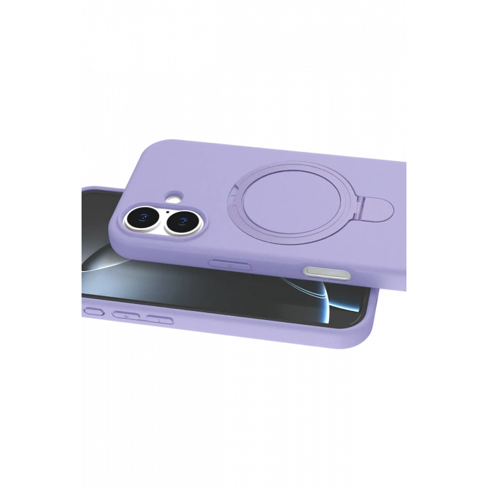 HarmonyAura Apple iPhone 17 Regal Magsafe Standlı Kapak - Lila