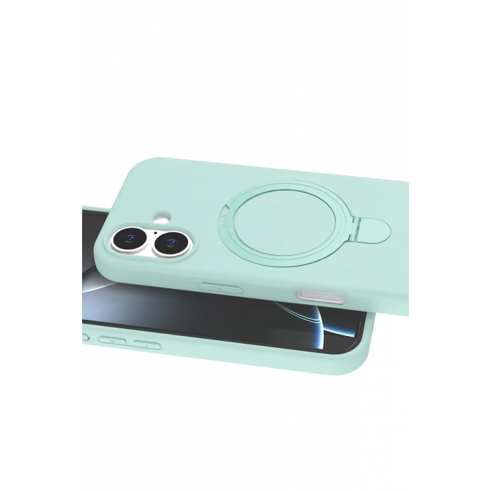 HarmonyAura Apple iPhone 17 Regal Magsafe Standlı Kapak - Su Yeşili