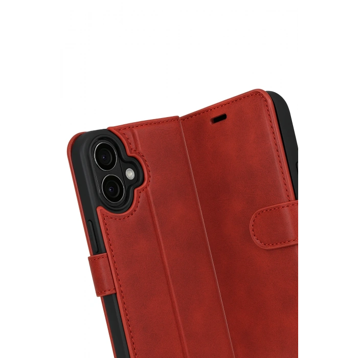 HarmonyAura Apple iPhone 17 Trend S Plus Kapaklı Kılıf - Kırmızı