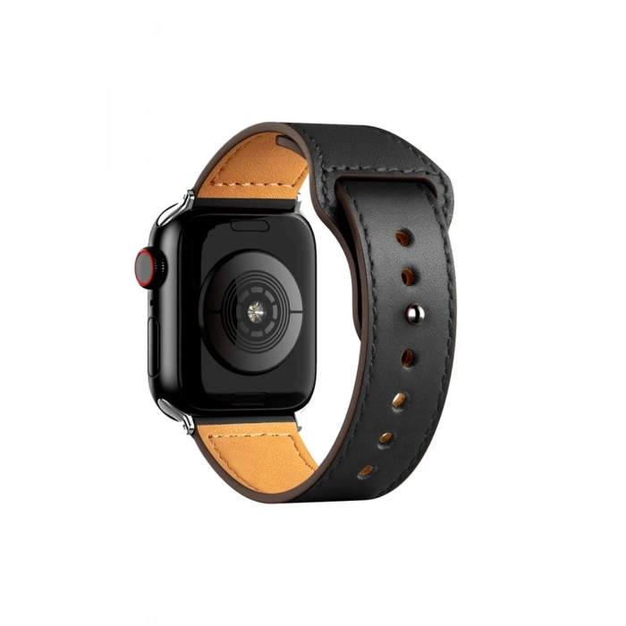 HarmonyAura  Apple Watch 42mm Kr415 Luaz Deri Kordon - Siyah