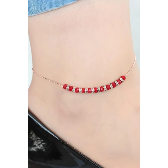 HarmonyAura Bordo Miyuki Taşlı Hal Hal