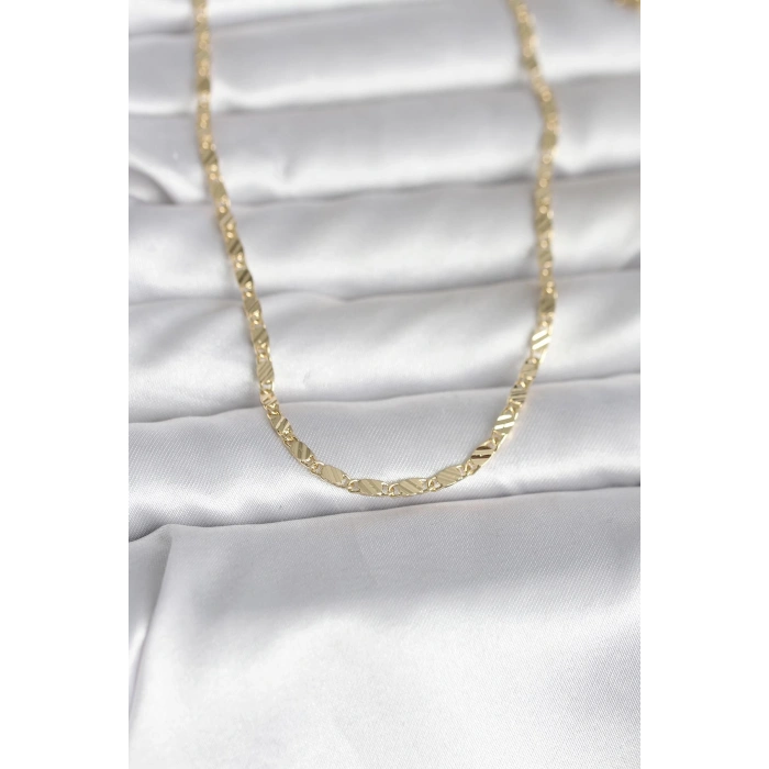 HarmonyAura CM 14K Gold Renk Çizgi Lazer Model 60 cm Kadın Kolye