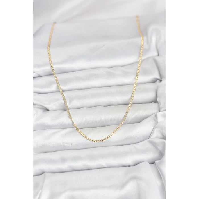 HarmonyAura CM 14K Gold Renk Pirinç Lazer Model 60 cm Kadın Kolye