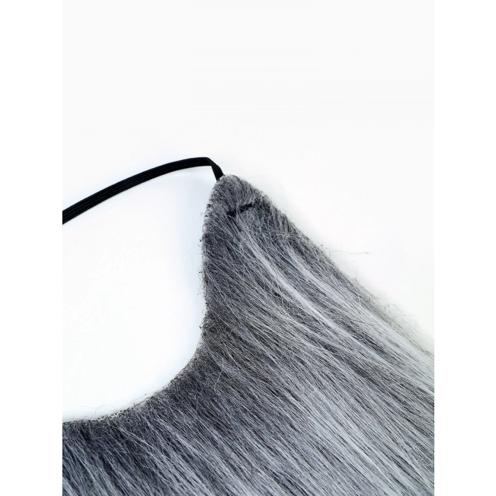 HarmonyAura Gri Renk Lastikli Uzun Takma Sakal 40 cm