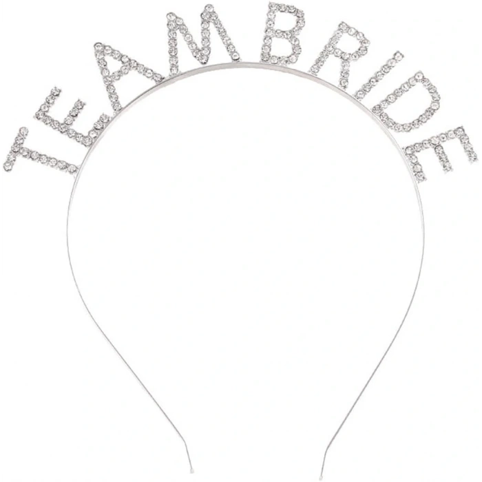 HarmonyAura Gümüş Kaplama Kristal Taşlı Team Bride Taç 16x17 cm