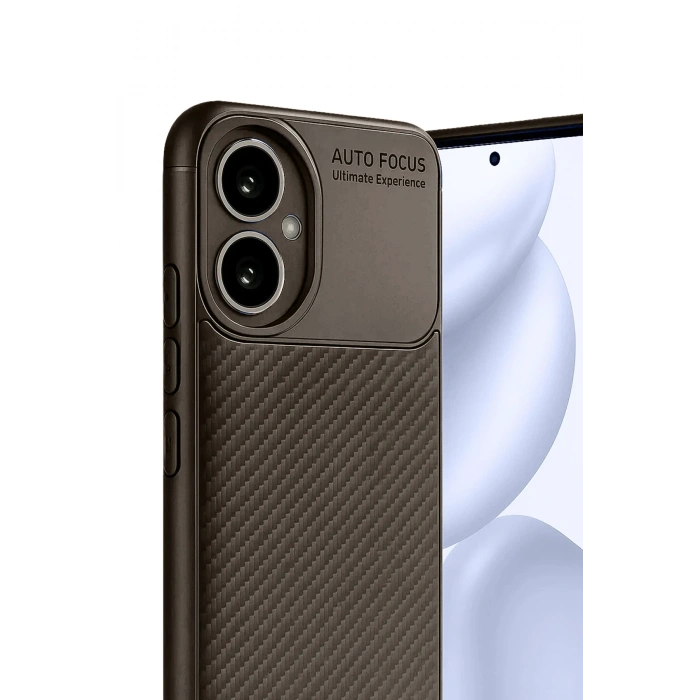 HarmonyAura Honor 400 Kılıf Auto Focus Karbon Kapak - Kahverengi