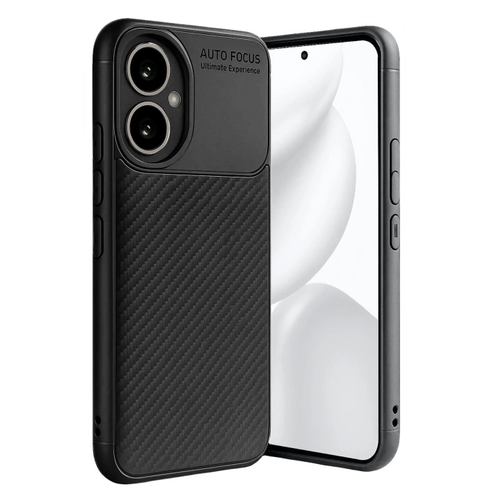 HarmonyAura Honor 400 Kılıf Auto Focus Karbon Kapak - Siyah