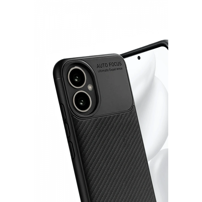 HarmonyAura Honor 400 Kılıf Auto Focus Karbon Kapak - Siyah