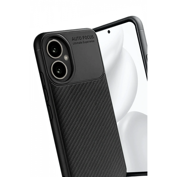 HarmonyAura Honor 400 Kılıf Auto Focus Karbon Kapak - Siyah