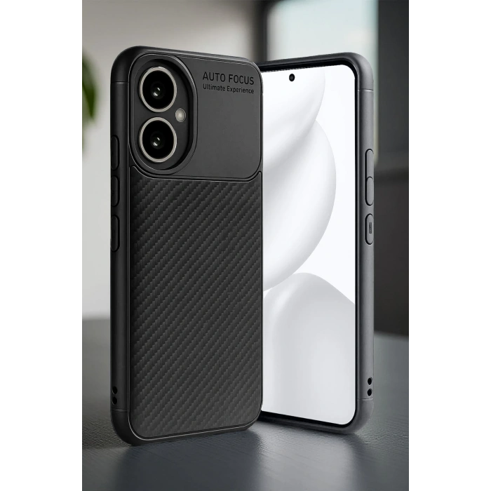 HarmonyAura Honor 400 Kılıf Auto Focus Karbon Kapak - Siyah