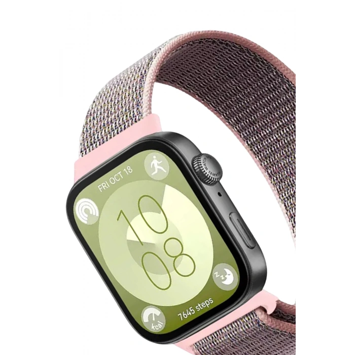 HarmonyAura Huawei Fit 4 Hasırlı Cırtcırtlı Kordon - Pembe