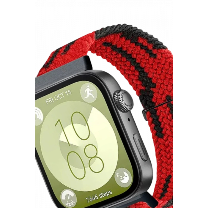 HarmonyAura Huawei Fit 4 Star Kordon - Kırmızı-Siyah