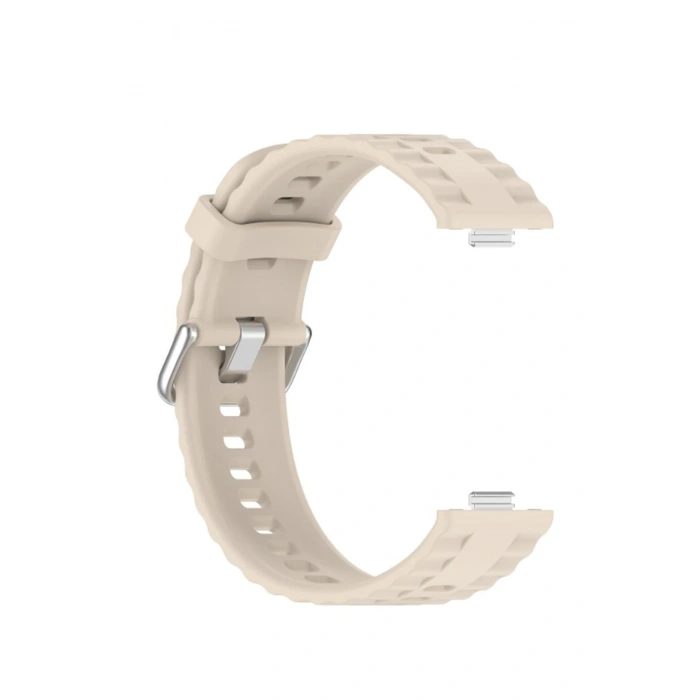 HarmonyAura Huawei Watch Fit 3 Klasik Kordon - Krem