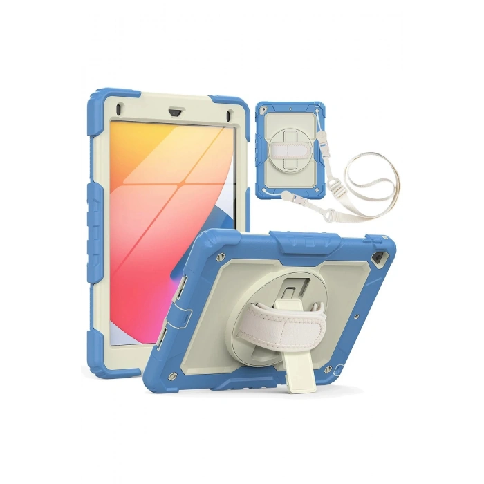 HarmonyAura  Ipad 5 Air 9.7 Kılıf Strap New Tablet Kapak - Mavi