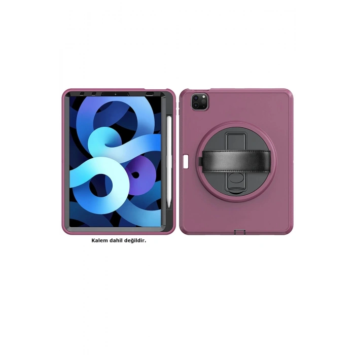 HarmonyAura  Ipad Pro 11 (2018) Kılıf Hand Strap Tablet Kılıfı - Mürdüm