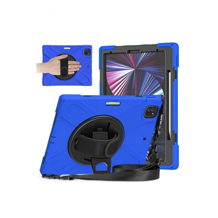 HarmonyAura  Ipad Pro 12.9 (2020) Kılıf Amazing Tablet Kapak - Mavi