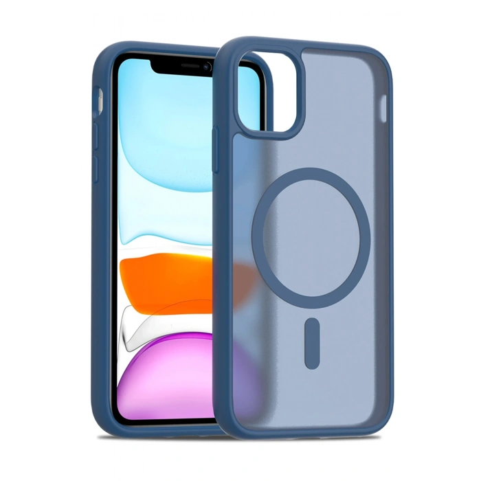 HarmonyAura iPhone 11 Jota Magsafe Kapak - Lacivert