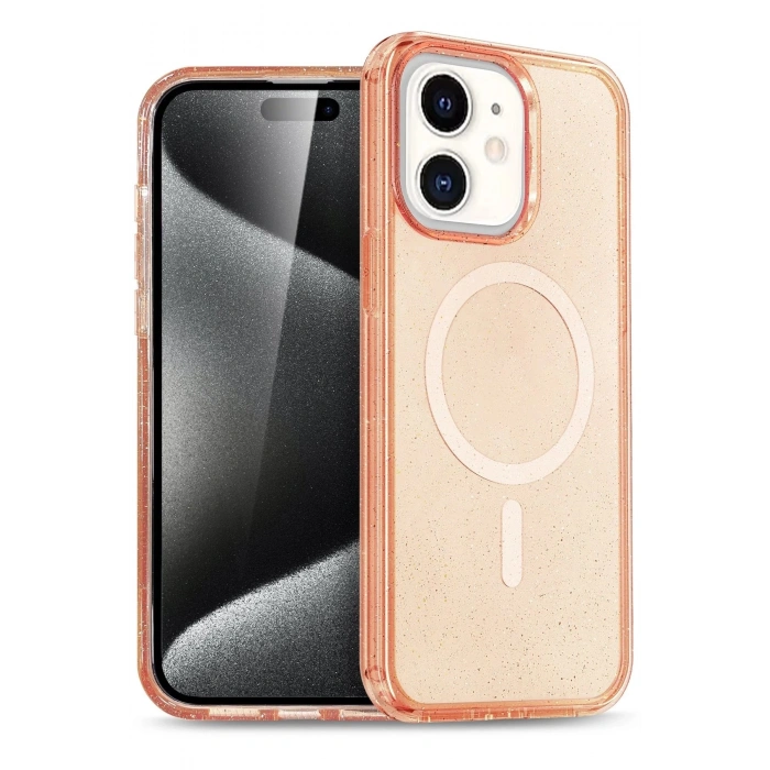 HarmonyAura  Iphone 11 Kılıf Glow Magsafe Kapak - Turuncu