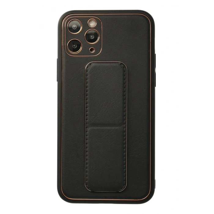 HarmonyAura  Iphone 11 Pro Kılıf Coco Deri Standlı Kapak - Siyah