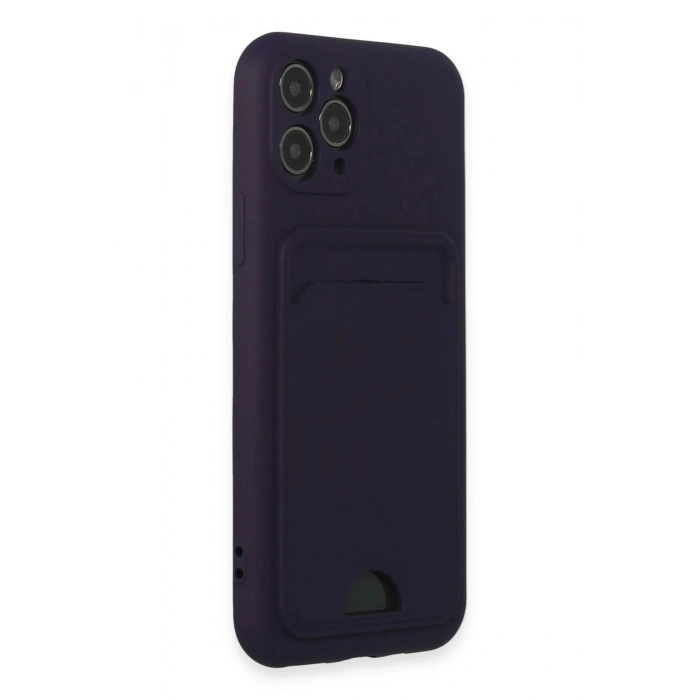 HarmonyAura  Iphone 11 Pro Kılıf Kelvin Kartvizitli Silikon - Derin Mor
