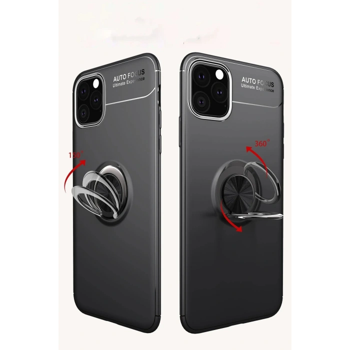 HarmonyAura  Iphone 11 Pro Kılıf Range Yüzüklü Silikon - Kırmızı