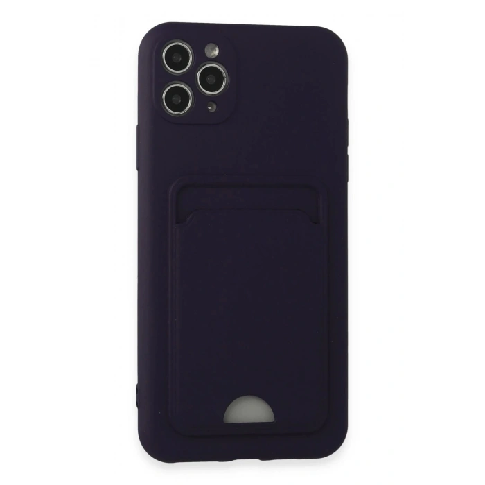 HarmonyAura  Iphone 11 Pro Max Kılıf Kelvin Kartvizitli Silikon - Derin Mor